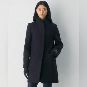 Aritzia Wilfred Navy Cocoon Coat XXS